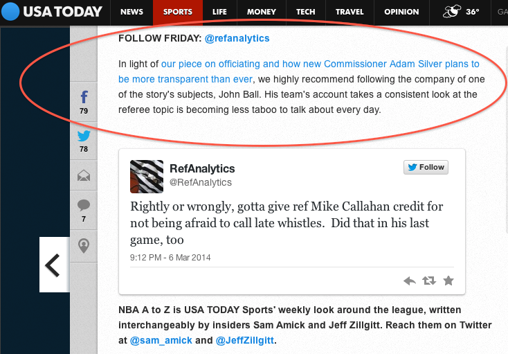 USAToday.com mention about RefAnalytics